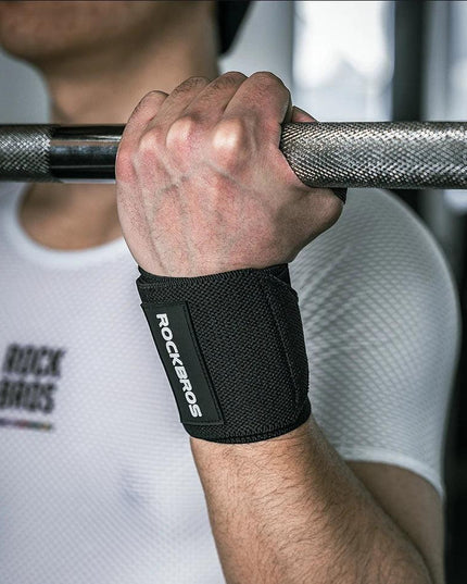 ROCKBROS Fitness Wrist Wraps Gym Adjustable Wrist Bandages Protector Wrist Support Sports Fitness Wrist Protection Sleeve A Pair