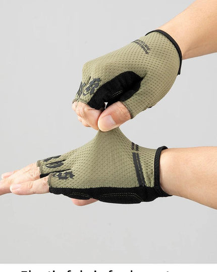 ROCKBROS Half Finger Gloves SBR Palm Pads Breathable Anti-shock Cycling Gloves High Elasticity Fitness Bicycle Fingerless Gloves