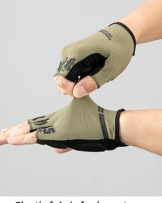 ROCKBROS Half Finger Gloves SBR Palm Pads Breathable Anti-shock Cycling Gloves High Elasticity Fitness Bicycle Fingerless Gloves