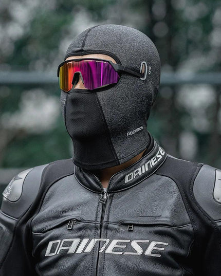 ROCKBROS Warm Windproof Cycling Headgear Breathable Face Mask Outdoor Electric Bicycle Balaclava Bike Skiing Fleece Head Hat