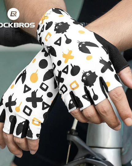 ROCKBROS Cycling Gloves Half Finger Summer Men Women Gloves Breathable Anti Slip MTB Road Bike Gloves Fitness Shock-absorbing