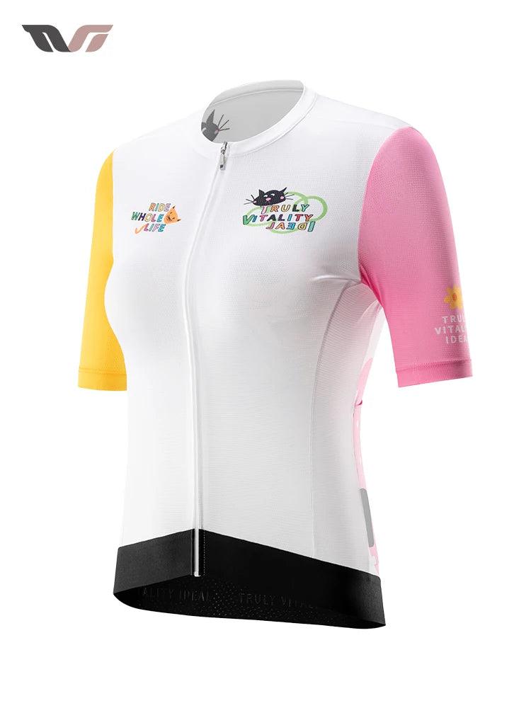 ROCKBROS TVI Women Cycling Jersey Summer Quick Dry Ciclismo Bike Clothes Anti-Uv Breathable Mountain Female Clothing Asian Size