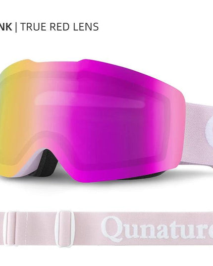 Qunature Ski Goggles Large Frame Snowboard Snow Goggles Double Layers UV400 Anti-fog Ski Glasses Skiing Outdoor Sport Eyewear