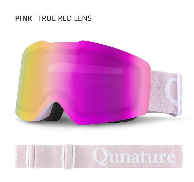 Qunature Ski Goggles Large Frame Snowboard Snow Goggles Double Layers UV400 Anti-fog Ski Glasses Skiing Outdoor Sport Eyewear