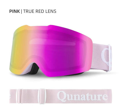 Qunature Ski Goggles Large Frame Snowboard Snow Goggles Double Layers UV400 Anti-fog Ski Glasses Skiing Outdoor Sport Eyewear