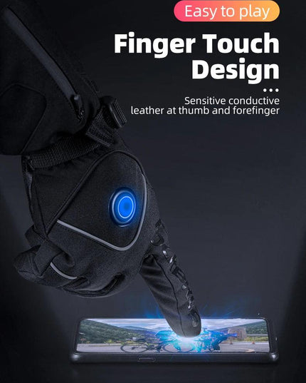 ROCKBROS Electric Heated Gloves Warmer Ski Gloves With Battery Powered Snowboard Cycling Glove Non-slip Touch Screen Gloves