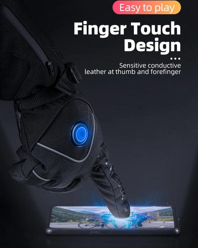 ROCKBROS Electric Heated Gloves Warmer Ski Gloves With Battery Powered Snowboard Cycling Glove Non-slip Touch Screen Gloves