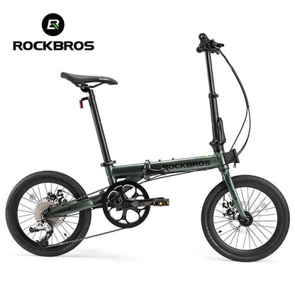 ROCKBROS Bike 16 inch with SRAM X4/X5-speed Aluminium Alloy Frame Adult Folding Bike Adjustable 9-Speed 11-32T Cassette Bike