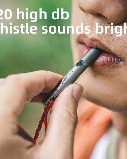 Qunature Portable Whistle Backpack Camping Hiking Survival Whistle Outdoors Tools Pure Titanium Whistle 1pcs Emergency Gear