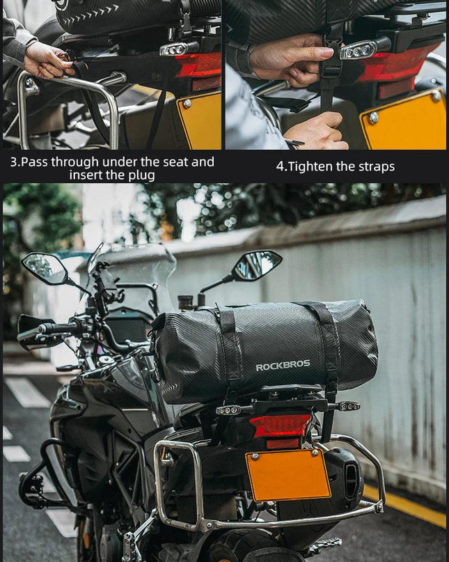 ROCKBROS Waterproof Motorcycle Pannier PVC 20L-60L Tail Bag Travel  Rear Seat Luggage Bag Multiple Carry Motorcycle AccessorIes
