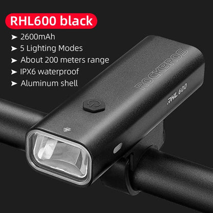 ROCKBROS Bike Light Type-C Charging Front Lamp Headlight Ultralight Flashlight Bicycle Light 200/400/600/800/1000/1500/3000LM