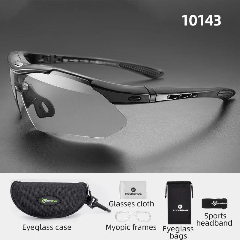 ROCKBROS Bicycle Glasses Polarized Bike Sports Sunglasses Photochromic Men Women UV400 MTB Road Bike Goggles Outdoor Eyewear