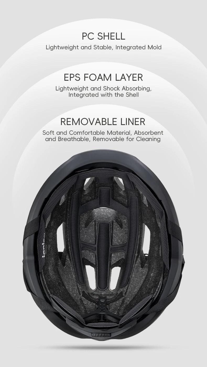 ROCKBROS Cycling Helmet Ultralight Safety Road Mountain Bike Helmet Adjustable Intergrally-molded Outdoor Racing Road Helmet