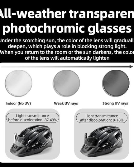 ROCKBROS Ultra-Light Cycling Helmet Taillight Magnetic Goggles Integrated Bicycle Helmet High Quality Protection Mtb Road