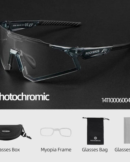 ROCKBROS Photochromic Cycling Glasses Polarized Adjustable Nose Support Myopia Frame Sports Sunglasses Men Women Eyewear Goggle