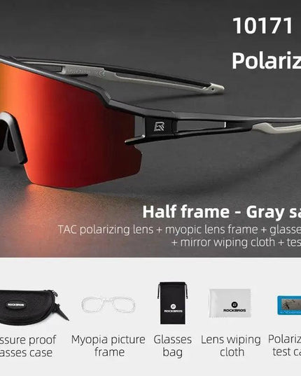 ROCKBROS Photochromic Cycling Glasses Polarized Built-in Myopia Frame Sports Sunglasses Men Women Glasses Cycling Eyewear Goggle