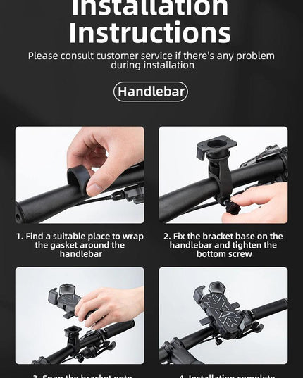 ROCKBROS Bike Phone Holder 360° View Universal Bicycle Phone Holder 4.5-7.2inch Mobile Phone Stand Shockproof Motorcycle Bracket