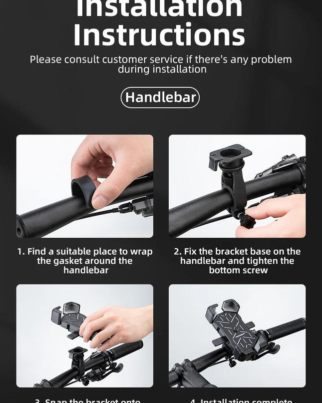 ROCKBROS Bike Phone Holder 360° View Universal Bicycle Phone Holder 4.5-7.2inch Mobile Phone Stand Shockproof Motorcycle Bracket