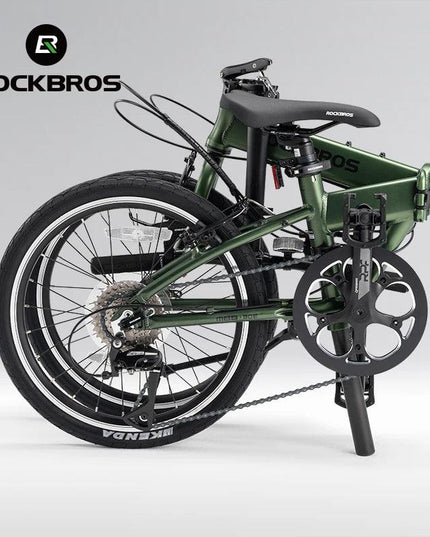 ROCKBROS 20 inch Folding Bike with Shimano 8-speed Aluminium Alloy Frame V Brake Lightweight Adult Unisex Adjustable Bike