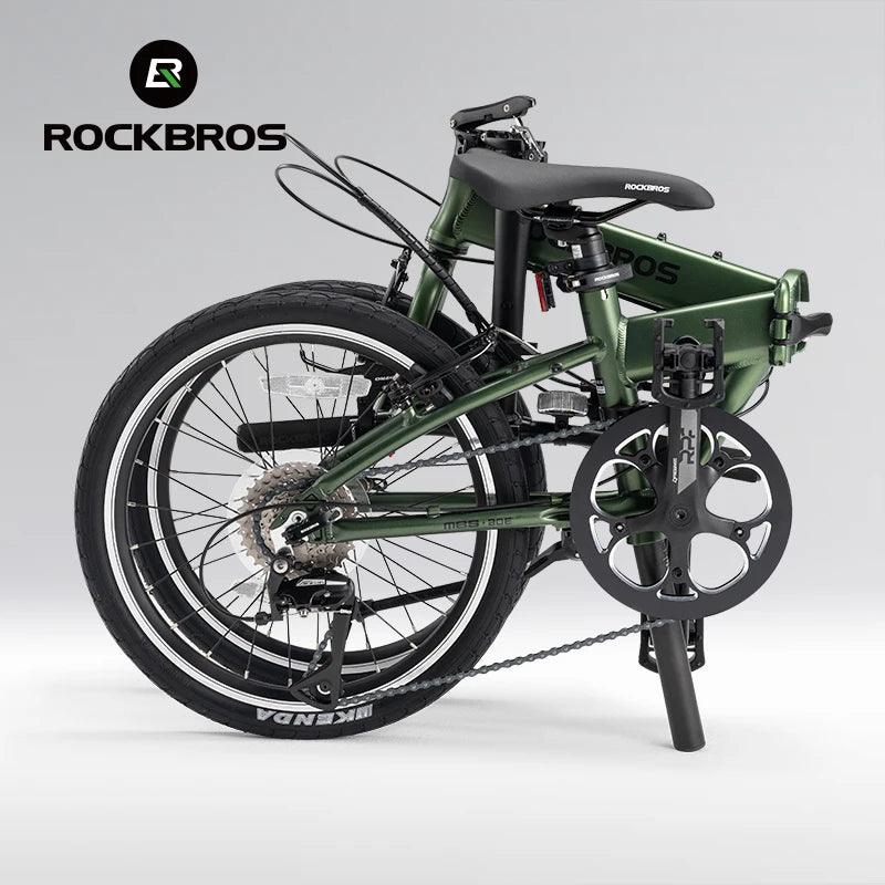 ROCKBROS 20 inch Folding Bike with Shimano 8-speed Aluminium Alloy Frame V Brake Lightweight Adult Unisex Adjustable Bike