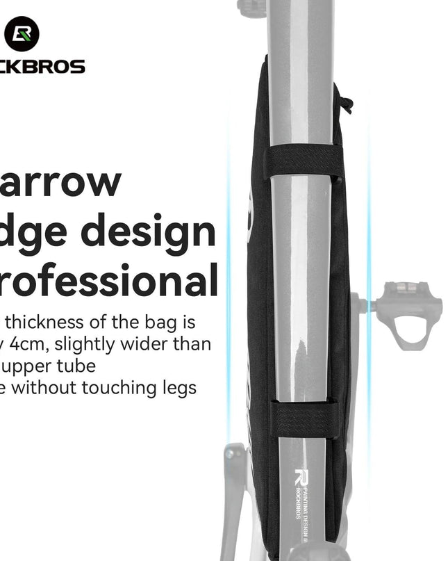 ROCKBROS Cycling Triangle Top Tube Bag Lightweight Bike Frame Pack for Tools and Accessories 1.9L large Capacity Triangle Bag