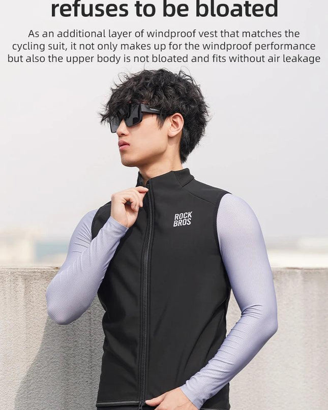 ROCKBROS Winter Cycling Vest Lightweight Windproof Fleece Warm Vest for Men Women Outdoor Sports Thermal Clothing Runring ﻿