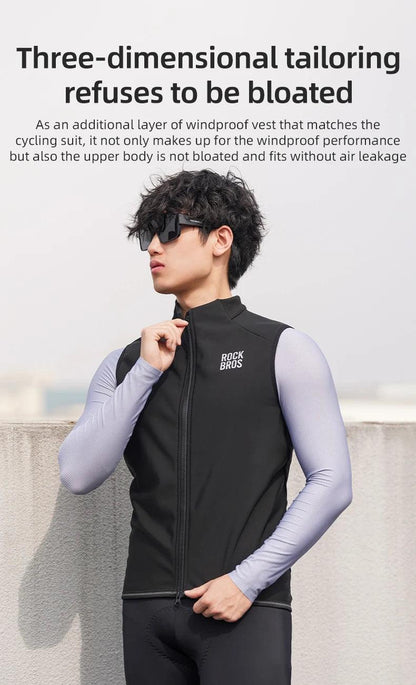 ROCKBROS Winter Cycling Vest Lightweight Windproof Fleece Warm Vest for Men Women Outdoor Sports Thermal Clothing Runring ﻿