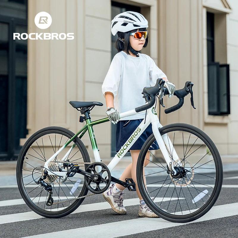 ROCKBROS Road Bike Student Teenager 22 inch Aluminum Frame Bike 10 Speed Disc Brake Bicycle Lightweight City Bike