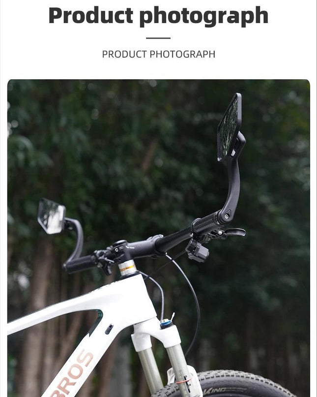 ROCKBROS Bicycle Mirrors MTB Bike HD Grip Plug In Bicycle Rearview Mirror 360° Adjustable Rotating Plane Mirror Bike Accessories
