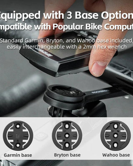 ROCKBROS Nylon Bicycle Speedometer Holder Integrated Handlebar Mount for Gopro Mount Bike Computer Stopwatch Light Mount