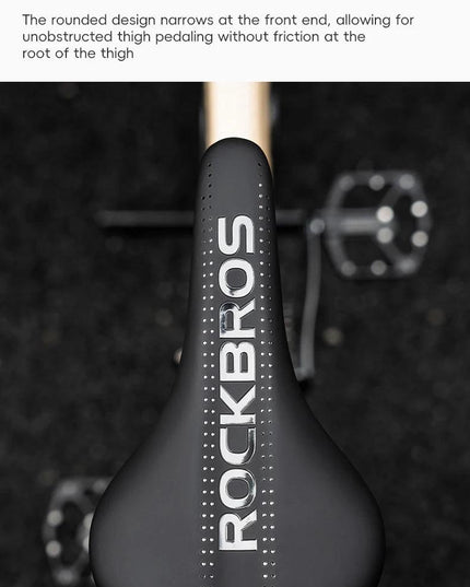ROCKBROS Bicycle Saddle Comfortable Cycling Cushion Shock Absorption Wear-Resistant Bike Saddle PU Leather Breathable Cushion