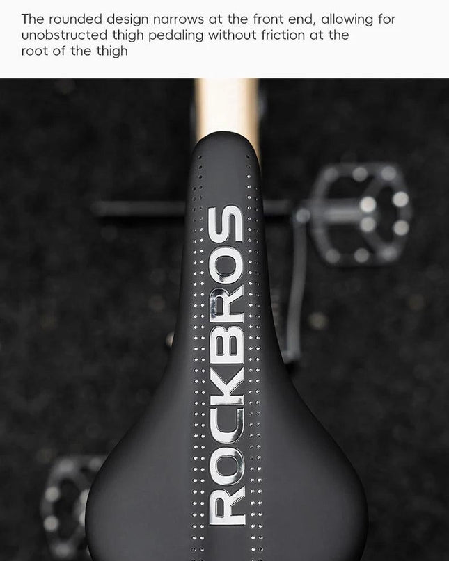 ROCKBROS Bicycle Saddle Comfortable Cycling Cushion Shock Absorption Wear-Resistant Bike Saddle PU Leather Breathable Cushion