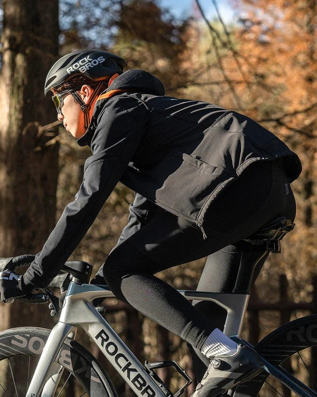 ROCKBROS Winter Warm Cycling Vest Thermal Fleece Windproof Cycling Jacket Winter Outdoor Sports Warm Vest for Men Women Running