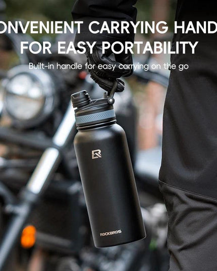 ROCKBROS 1L Thermal Water Bottle Sports Water Bottle Non Slip 304 Stainless Steel Cold And Hot Thermo Cup Cycling Hiking Equip