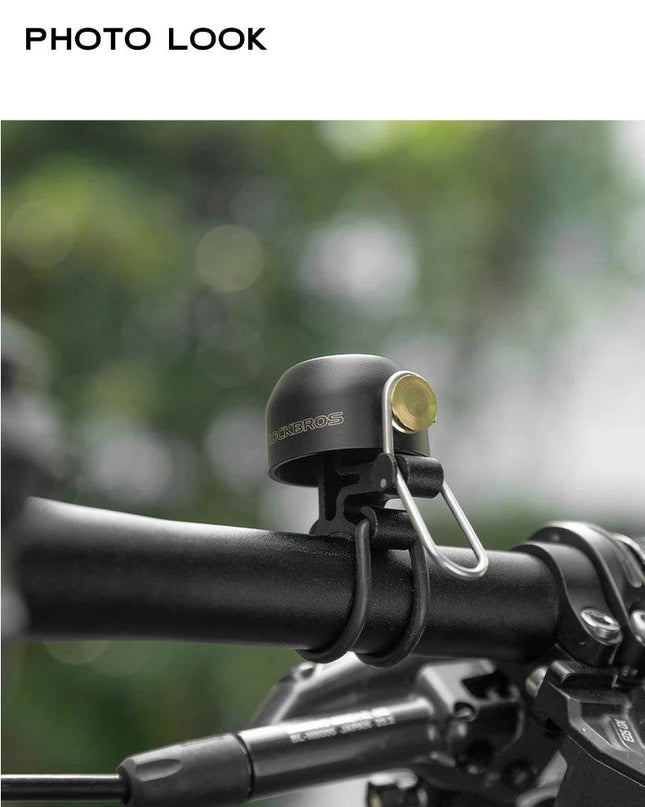 ROCKBROS Bicycle Bell Safety Warning Bike Bell Horn Handlebar Copper Alloy Non-slip Bicycle Alloy Ring Crisp Sound Cycling Alarm
