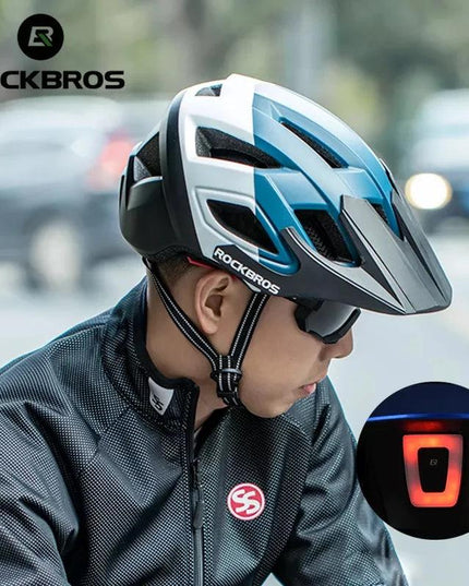 ROCKBROS Bicycle Helmet LED Light Rechargeable Cycling Helmet Mountain Road Bike Helmet Sport Safe Hat For Man Cycling Equipment