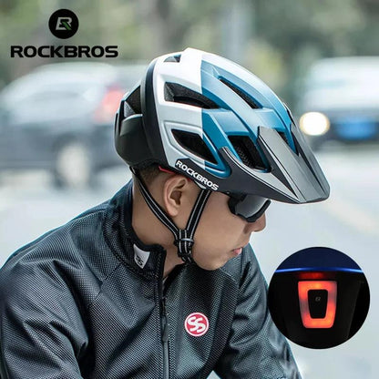 ROCKBROS Bicycle Helmet LED Light Rechargeable Cycling Helmet Mountain Road Bike Helmet Sport Safe Hat For Man Cycling Equipment