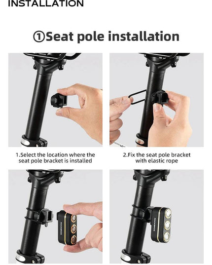 ROCKBROS Bike Tail Light Auto Start/Stop Brake Sensing Bicycle Tail light Type-C Rechargeable Wireless Warning Tail light