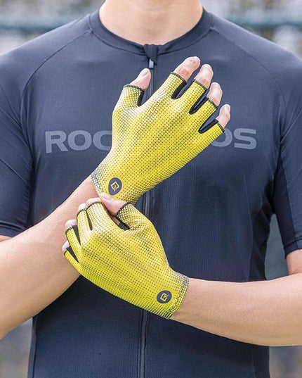 ROCKBROS Summer Cycling Gloves Half Finger Bicycle Gloves Mtb Road Breathable Bike Gloves High Elasticity Short Finger Gloves