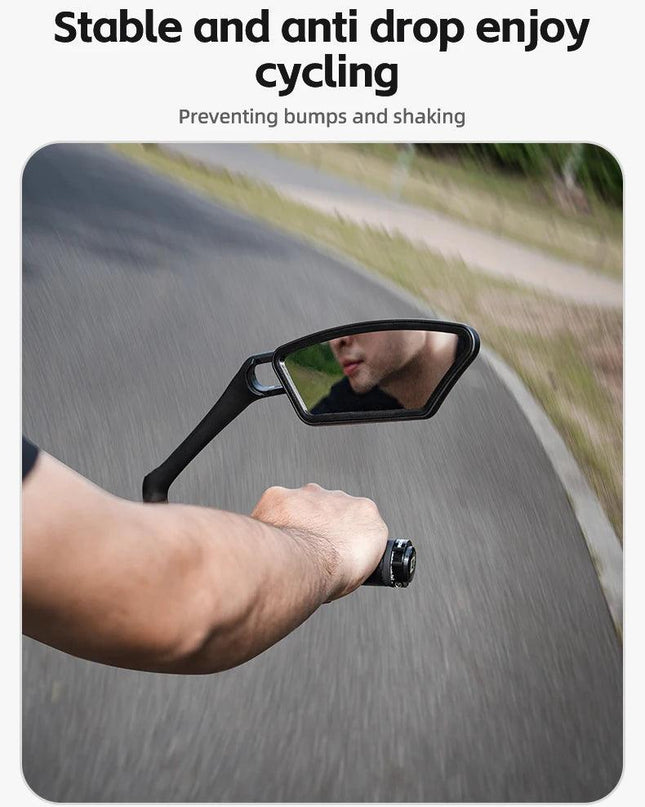 ROCKBROS Bicycle Mirror Handlebar Rear View Stainless Steel Reflector Universal Wide-Range 360° Adjustable Mirror Bike Accessory