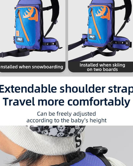 Qunature Ski Bag Children's Ski Training Strap Traction Protection Bag 7L Multi-Part Support Anti-Slip Anti-Falling Kid Ski Pack