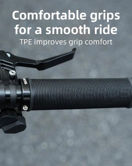 ROCKBROS Bicycle HandleBar Grips Rubber Soft MTB Mountain Bike Grips Dustproof Handlebar Protect Cover Aluminum Alloy Lock Ring