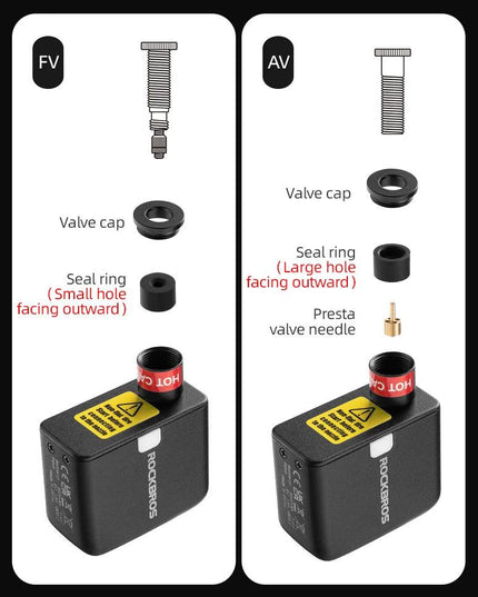 ROCKBROS Mini Electric Air Pump Portable 100PSI Rechargeable Compressor Tire Inflator For Car Bike Motorcycle Bicycle Pump