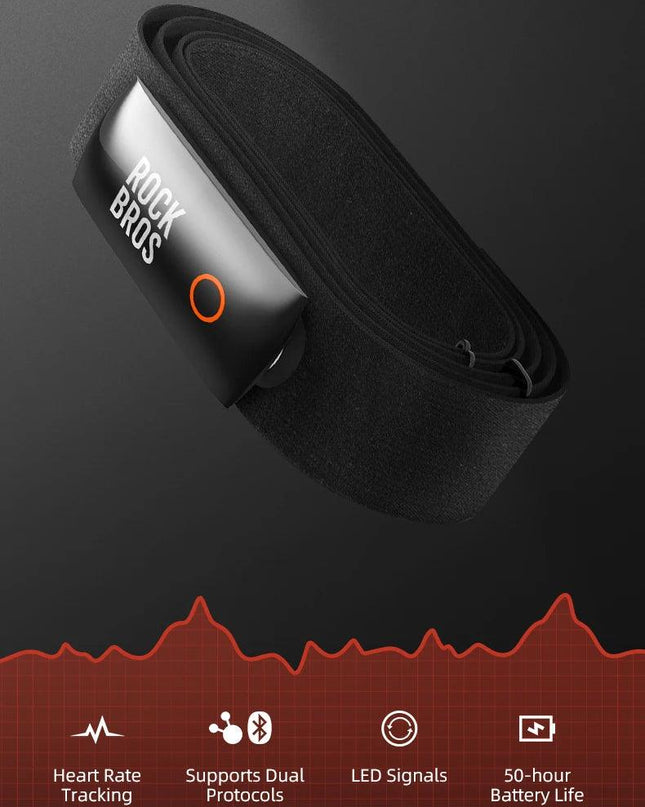 ROCKBROS H828 Heart Rate Sensor Bluetooth 4.0 ANT+ Upgrade 50H Battery Life Waterproof For Garmin Wahoo GPSPORT Bike Computer