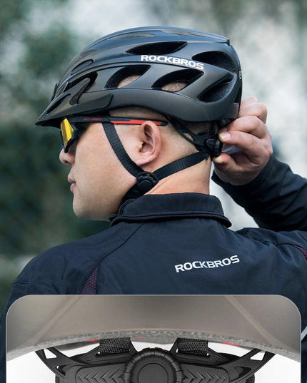 ROCKBROS Bicycle Helmet Men EPS Integrally-molded Breathable Cycling Helmet Men Women Goggles Lens Aero MTB Road Bike Helmet