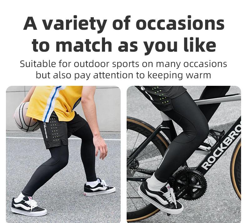 ROCKBROS Winter Leg Warmers Cycling Sports Leg Warmer Men's Women's Breathable Nylon anti-slip Legging Running Bodybuilding