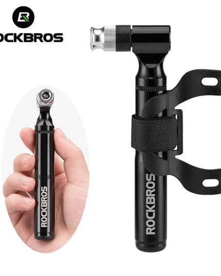 ROCKBROS Mini 130PSI Bicycle Pump Aluminum Alloy Wear-resistant Portable Drop-proof Bike Inflator For AV FV Ultralight Air Pump