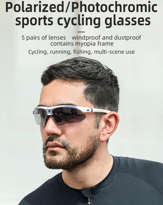 ROCKBROS Bicycle Glasses Polarized Bike Sports Sunglasses Photochromic Men Women UV400 MTB Road Bike Goggles Outdoor Eyewear