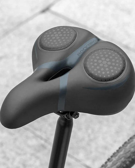 ROCKBROS Bicycle Saddle Breathable Shock Seats PU Leather Surface Cushion Rounded Hollow Cycling Seat Comfort MTB Bike Saddles
