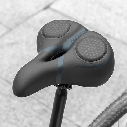 ROCKBROS Bicycle Saddle Breathable Shock Seats PU Leather Surface Cushion Rounded Hollow Cycling Seat Comfort MTB Bike Saddles